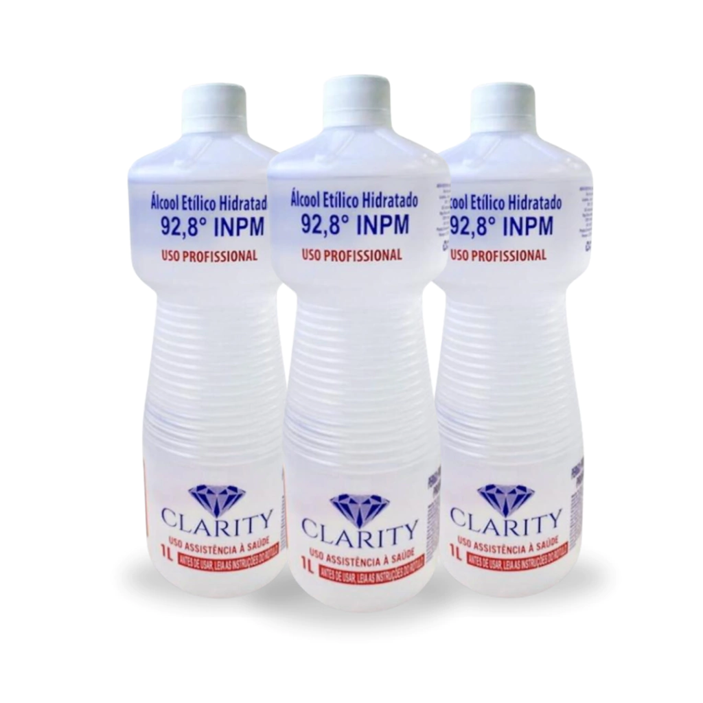 Álcool Liquído 1L 92,8°INPM Clarity Care com 12 unidades